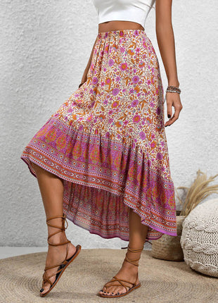 High-Low Elastic Waist Skirt - MimiStylez