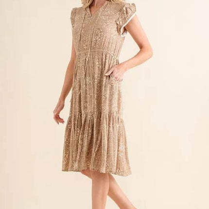 And The Why Boho Printed Tiered Maxi Dress - MimiStylez