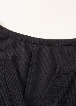 Notched Neck Long Sleeve Romper - MimiStylez