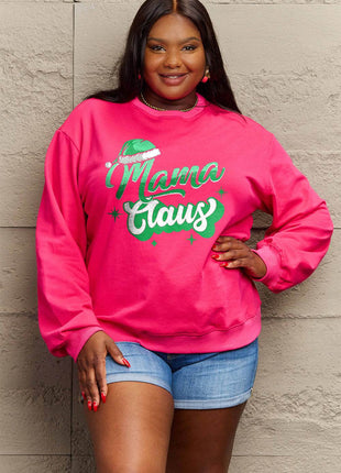 Simply Love Full Size MAMA CLAUS Round Neck Sweatshirt - MimiStylez