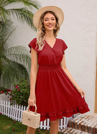 Swiss Dot Cap Sleeve Dress - MimiStylez