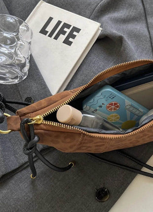 PU Leather Strap Suede Shoulder Bag - MimiStylez