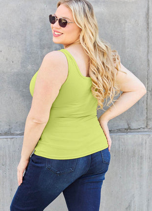 Basic Bae Full Size Square Neck Wide Strap Tank - MimiStylez