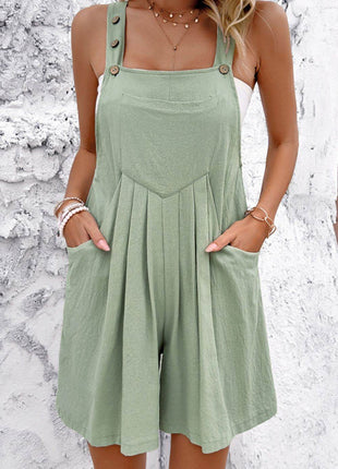 Square Neck Wide Strap Overalls - MimiStylez