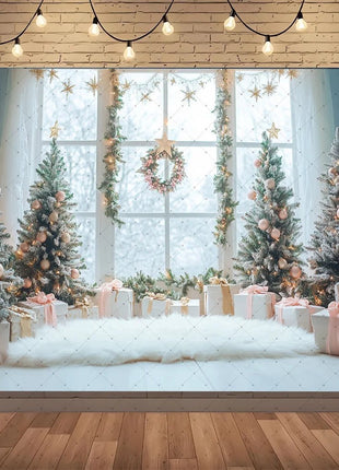 Backdrop Christmas Trees Stars - MimiStylez