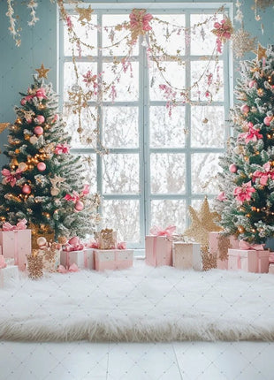 Backdrop Christmas Trees Stars - MimiStylez