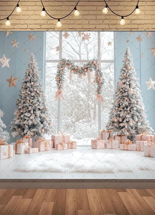 Backdrop Christmas Trees Stars - MimiStylez
