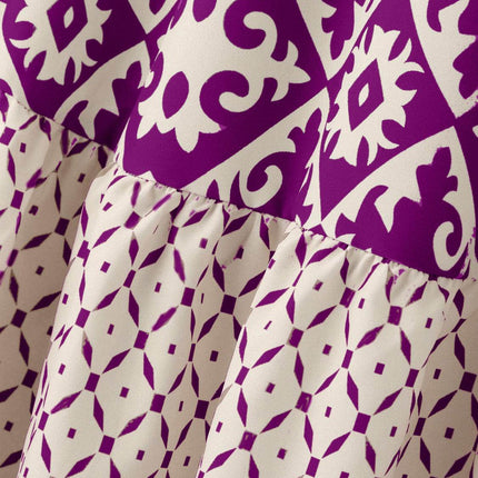 Geometric Elastic Waist Maxi Skirt - MimiStylez