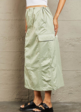 HYFVE Just In Time High Waisted Cargo Midi Skirt - MimiStylez