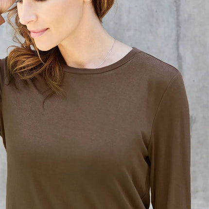 Basic Bae Full Size Round Neck Long Sleeve Top - MimiStylez