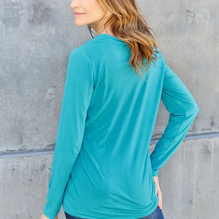 Basic Bae Full Size Round Neck Long Sleeve Top - MimiStylez