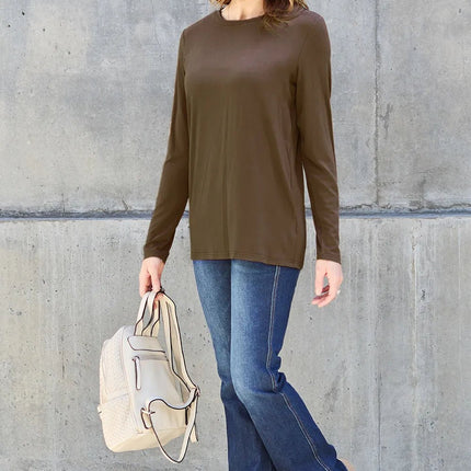 Basic Bae Full Size Round Neck Long Sleeve Top - MimiStylez