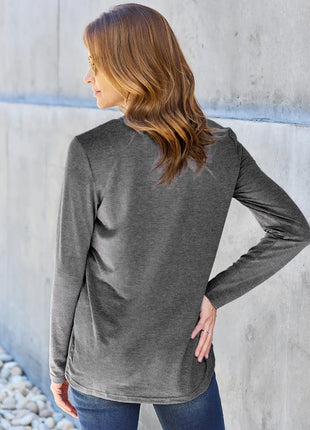 Basic Bae Full Size Round Neck Long Sleeve Top - MimiStylez