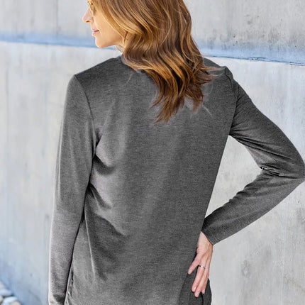 Basic Bae Full Size Round Neck Long Sleeve Top - MimiStylez