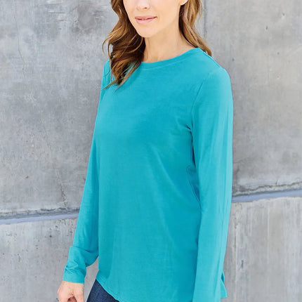 Basic Bae Full Size Round Neck Long Sleeve Top - MimiStylez