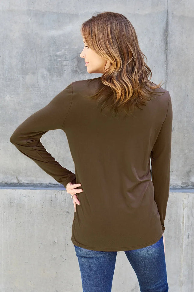 Basic Bae Full Size Round Neck Long Sleeve Top - MimiStylez