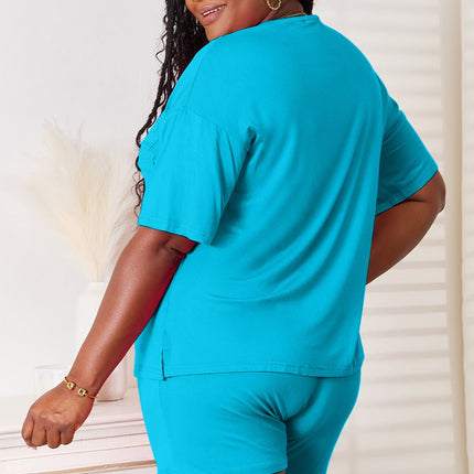 Basic Bae Full Size Soft Rayon Half Sleeve Top and Shorts Set - MimiStylez