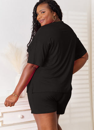 Basic Bae Full Size Soft Rayon Half Sleeve Top and Shorts Set - MimiStylez