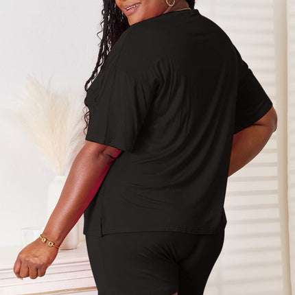 Basic Bae Full Size Soft Rayon Half Sleeve Top and Shorts Set - MimiStylez
