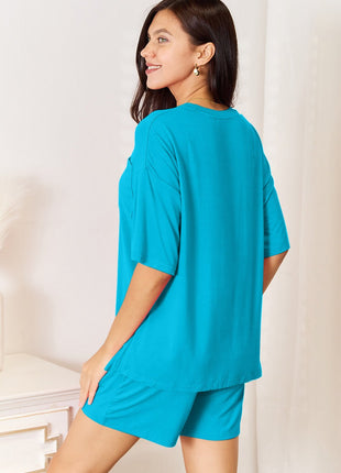 Basic Bae Full Size Soft Rayon Half Sleeve Top and Shorts Set - MimiStylez