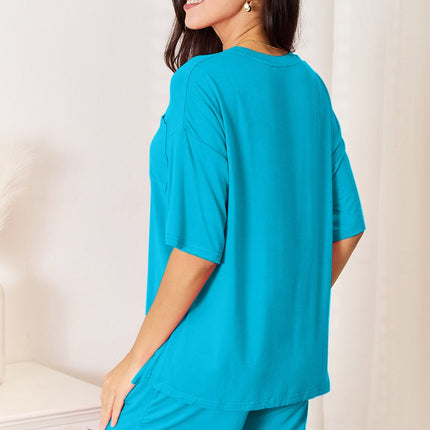 Basic Bae Full Size Soft Rayon Half Sleeve Top and Shorts Set - MimiStylez
