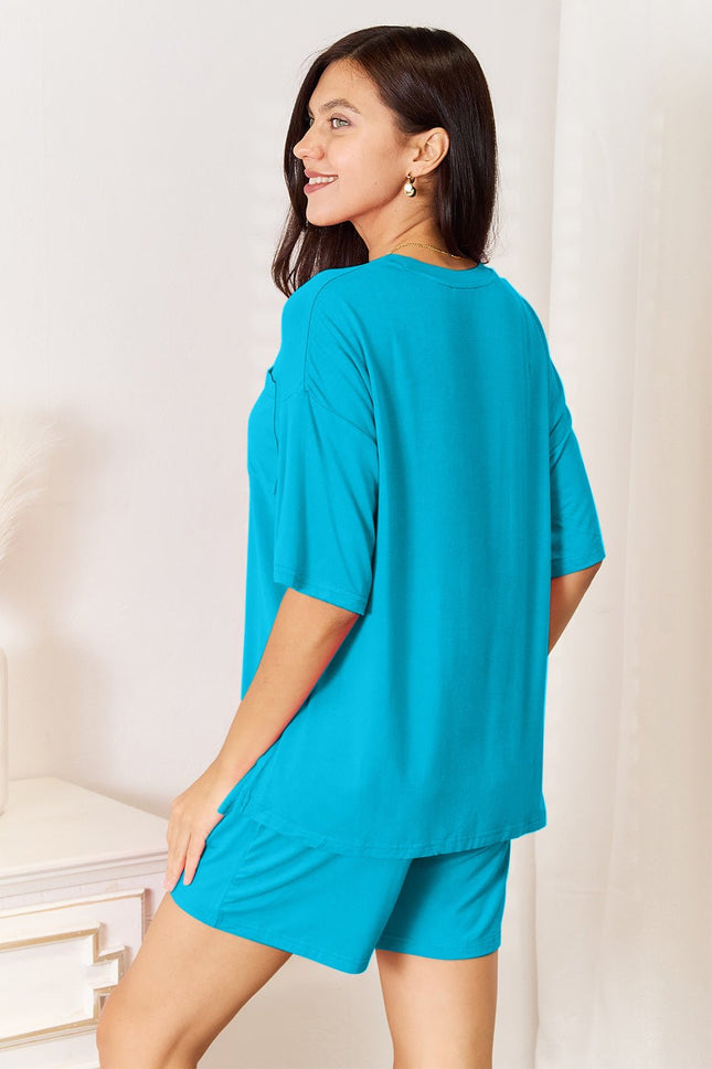 Basic Bae Full Size Soft Rayon Half Sleeve Top and Shorts Set - MimiStylez