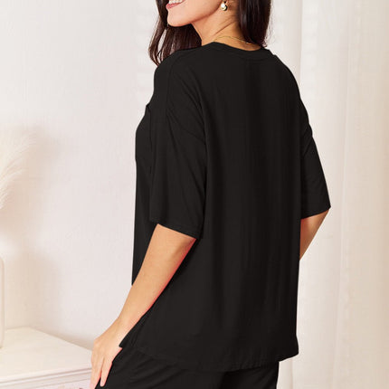 Basic Bae Full Size Soft Rayon Half Sleeve Top and Shorts Set - MimiStylez