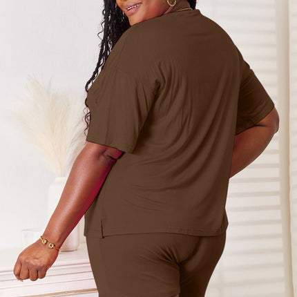 Basic Bae Full Size Soft Rayon Half Sleeve Top and Shorts Set - MimiStylez