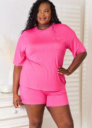 Basic Bae Full Size Soft Rayon Half Sleeve Top and Shorts Set - MimiStylez