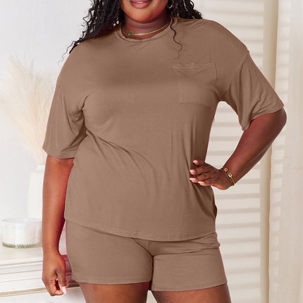Basic Bae Full Size Soft Rayon Half Sleeve Top and Shorts Set - MimiStylez