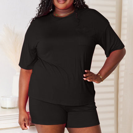 Basic Bae Full Size Soft Rayon Half Sleeve Top and Shorts Set - MimiStylez
