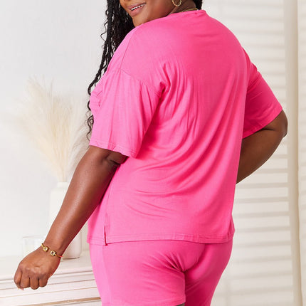 Basic Bae Full Size Soft Rayon Half Sleeve Top and Shorts Set - MimiStylez