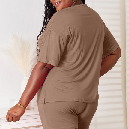 Basic Bae Full Size Soft Rayon Half Sleeve Top and Shorts Set - MimiStylez