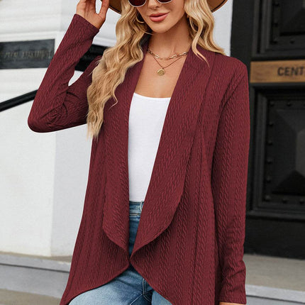 Open Front Long Sleeve Cardigan - MimiStylez