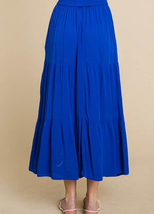 Culture Code Full Size Frill Ruched Midi Skirt - MimiStylez