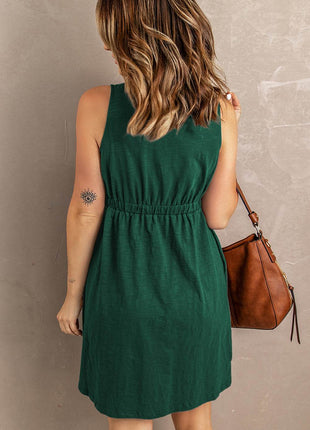 Sleeveless Button Down Mini Magic Dress - MimiStylez
