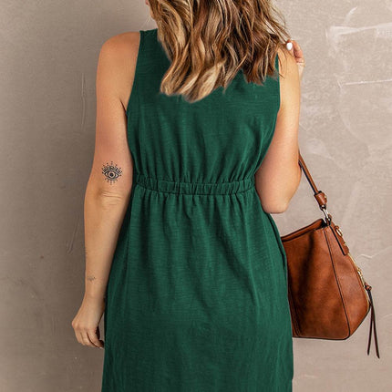 Sleeveless Button Down Mini Magic Dress - MimiStylez