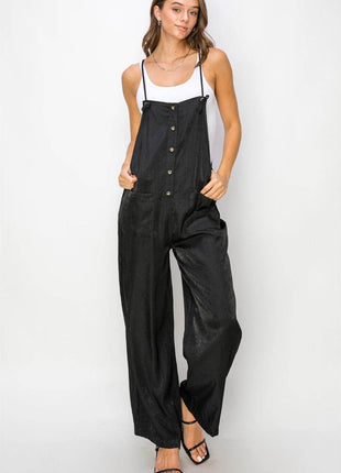 HYFVE Half Button Sleeveless Straight Jumpsuit - MimiStylez