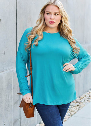 Basic Bae Full Size Round Neck Dropped Shoulder T-Shirt - MimiStylez