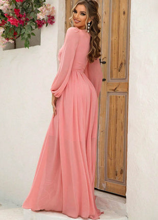 Twist Front Cutout Long Sleeve Dress - MimiStylez