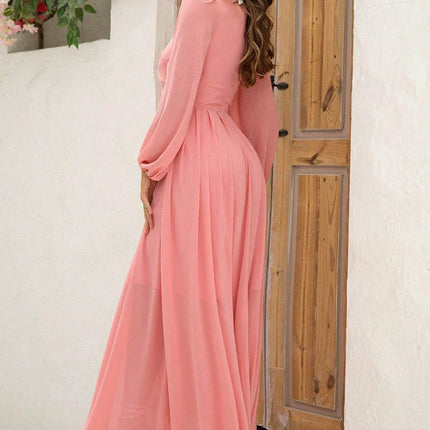 Twist Front Cutout Long Sleeve Dress - MimiStylez