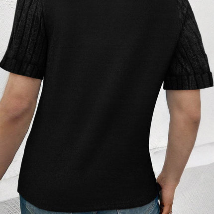 Round Neck Short Sleeve T-Shirt - MimiStylez