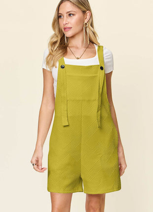 Double Take Full Size Texture Sleeveless Romper - MimiStylez