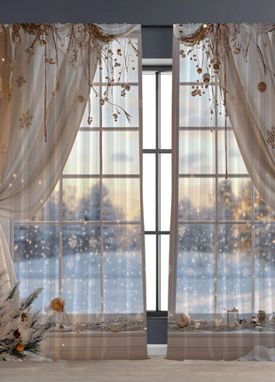 2PCs Christmas Curtain 3D Printing