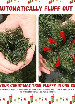 Artificial 7ft Green Christmas Tree With 1348PVC Hard Needle Mixed Branch Tips