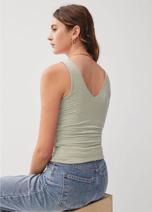 Be Cool V-Neck Wide Strap Tank - MimiStylez