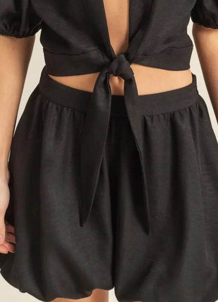 HYFVE Front Tie Top and Bubble Hem Shorts - MimiStylez