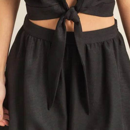 HYFVE Front Tie Top and Bubble Hem Shorts - MimiStylez