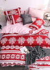 Snowflake Red / 135X200Xcm And Pillowcase