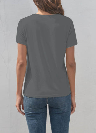 Rabbit Graphic Round Neck Short Sleeve T-Shirt - MimiStylez